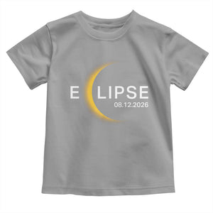 Minimalist 2026 Total Solar Eclipse Toddler T Shirt August 12 Totality Astronomy Souvenir TS02 Sport Gray Print Your Wear