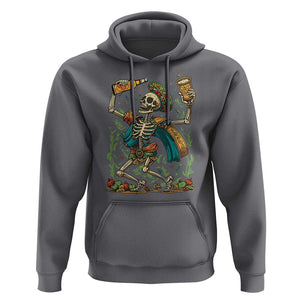Mexican Drinking Skeleton Hoodie Sugar Skull Let's Fiesta TS02 Charcoal Print Your Wear