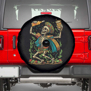 Mexican Skeleton Spare Tire Cover Drinking Party Let's Fiesta TS02 Black Print Your Wear