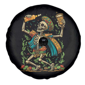 Mexican Skeleton Spare Tire Cover Drinking Party Let's Fiesta TS02 Print Your Wear
