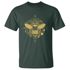 Celestial Entomology Bumblebee T Shirt Spiritual Bee Lover Geometric TS02 Dark Forest Green Print Your Wear