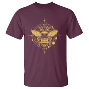 Celestial Entomology Bumblebee T Shirt Spiritual Bee Lover Geometric TS02 Maroon Print Your Wear