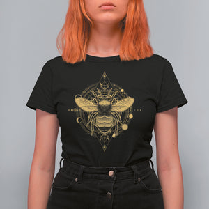 Celestial Entomology Bumblebee T Shirt For Women Spiritual Bee Lover Geometric TS02 Black Printyourwear