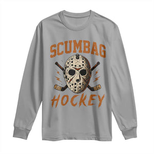 Scumbag Hockey Goalie Mask Distressed Sports Graphic Long Sleeve Shirt TS02 Sport Gray Print Your Wear