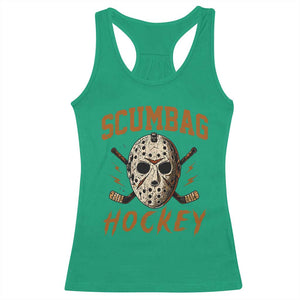 Scumbag Hockey Goalie Mask Distressed Sports Graphic Racerback Tank Top TS02 Irish Green Print Your Wear