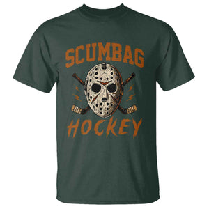 Scumbag Hockey Goalie Mask Distressed Sports Graphic T Shirt TS02 Dark Forest Green Print Your Wear