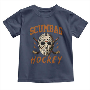 Scumbag Hockey Goalie Mask Distressed Sports Graphic Toddler T Shirt TS02 Navy Print Your Wear