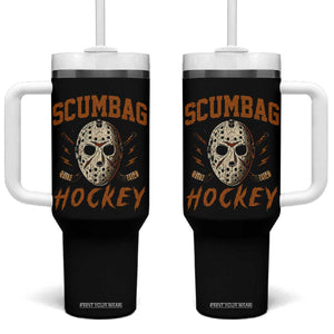 Scumbag Hockey Goalie Mask Distressed Sports Graphic Tumbler With Handle TS02 One Size: 40 oz Black Print Your Wear