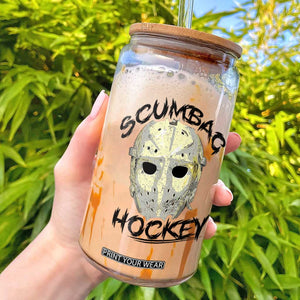 Scumbag Hockey Goalie Mask Vintage Graphic Glass Can TS02 White Print Your Wear