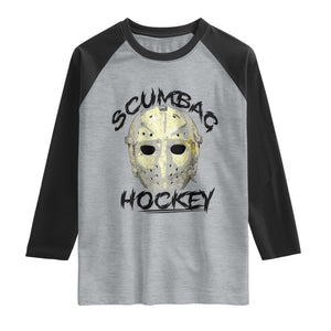 Scumbag Hockey Goalie Mask Vintage Graphic Raglan Shirt TS02 Heather Gray Black Print Your Wear