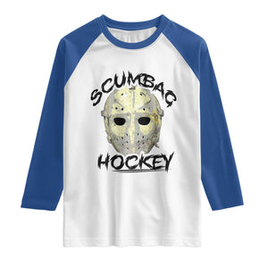 Scumbag Hockey Goalie Mask Vintage Graphic Raglan Shirt TS02 White Royal Print Your Wear