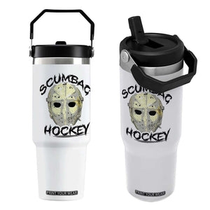 Scumbag Hockey Goalie Mask Vintage Graphic Flip Straw Tumbler TS02 One Size: 30 oz White Print Your Wear
