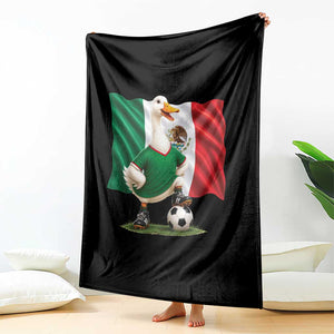 Merlin the Duck Mexico Flag Soccer Player Throw Blanket Mexican Pride Football Fans