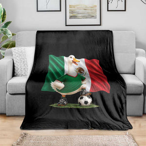 Merlin the Duck Mexico Flag Soccer Player Throw Blanket Mexican Pride Football Fans