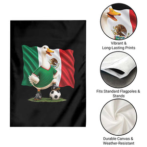 Merlin the Duck Mexico Flag Soccer Player Garden Flag Mexican Pride Football Fans