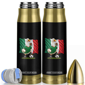 Merlin the Duck Mexico Flag Soccer Player Bullet Tumbler Mexican Pride Football Fans