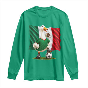 Merlin the Duck Mexico Flag Soccer Player Long Sleeve Shirt Mexican Pride Football Fans