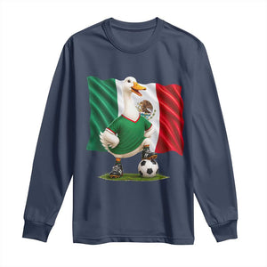 Merlin the Duck Mexico Flag Soccer Player Long Sleeve Shirt Mexican Pride Football Fans