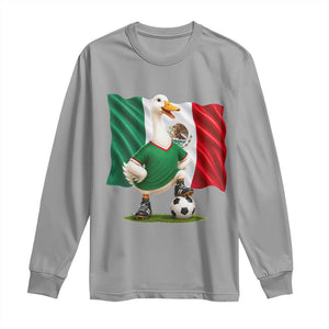 Merlin the Duck Mexico Flag Soccer Player Long Sleeve Shirt Mexican Pride Football Fans