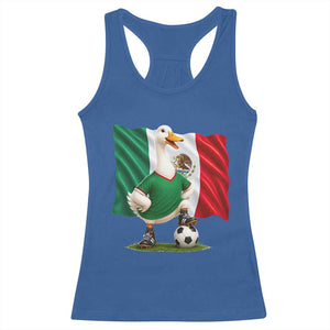 Merlin the Duck Mexico Flag Soccer Player Racerback Tank Top Mexican Pride Football Fans