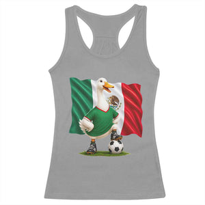 Merlin the Duck Mexico Flag Soccer Player Racerback Tank Top Mexican Pride Football Fans