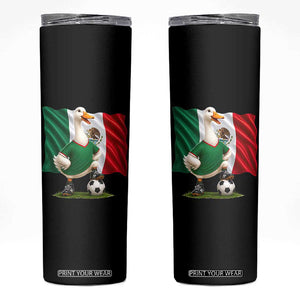 Merlin the Duck Mexico Flag Soccer Player Skinny Tumbler Mexican Pride Football Fans