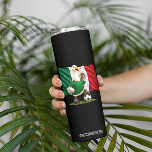 Merlin the Duck Mexico Flag Soccer Player Skinny Tumbler Mexican Pride Football Fans