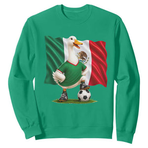 Merlin the Duck Mexico Flag Soccer Player Sweatshirt Mexican Pride Football Fans