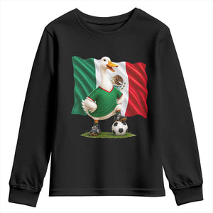 Merlin the Duck Mexico Flag Soccer Player Youth Sweatshirt Mexican Pride Football Fans