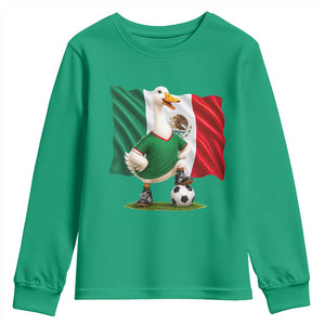 Merlin the Duck Mexico Flag Soccer Player Youth Sweatshirt Mexican Pride Football Fans