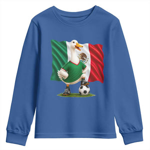 Merlin the Duck Mexico Flag Soccer Player Youth Sweatshirt Mexican Pride Football Fans