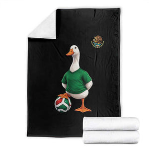 Merlin the Duck Soccer Player Mexico Fans Throw Blanket Mexican Sports Futbol Lovers Viral Animal in Green Jersey Graphic