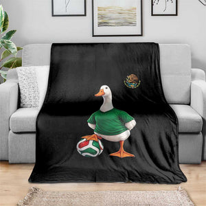 Merlin the Duck Soccer Player Mexico Fans Throw Blanket Mexican Sports Futbol Lovers Viral Animal in Green Jersey Graphic