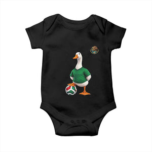 Merlin the Duck Soccer Player Mexico Fans Baby Onesie Mexican Sports Futbol Lovers Viral Animal in Green Jersey Graphic