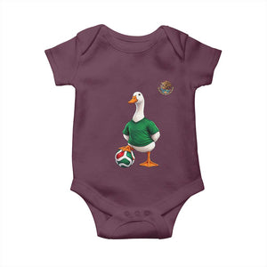 Merlin the Duck Soccer Player Mexico Fans Baby Onesie Mexican Sports Futbol Lovers Viral Animal in Green Jersey Graphic