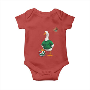 Merlin the Duck Soccer Player Mexico Fans Baby Onesie Mexican Sports Futbol Lovers Viral Animal in Green Jersey Graphic