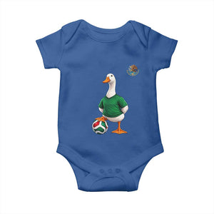 Merlin the Duck Soccer Player Mexico Fans Baby Onesie Mexican Sports Futbol Lovers Viral Animal in Green Jersey Graphic