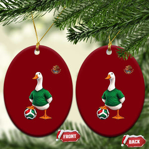 Merlin the Duck Soccer Player Mexico Fans Ceramic Ornament Mexican Sports Futbol Lovers Viral Animal in Green Jersey Graphic