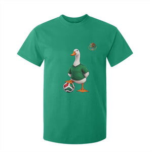 Merlin the Duck Soccer Player Mexico Fans T Shirt For Kid Mexican Sports Futbol Lovers Viral Animal in Green Jersey Graphic