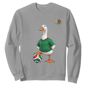 Merlin the Duck Soccer Player Mexico Fans Sweatshirt Mexican Sports Futbol Lovers Viral Animal in Green Jersey Graphic