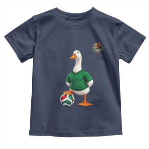 Merlin the Duck Soccer Player Mexico Fans Toddler T Shirt Mexican Sports Futbol Lovers Viral Animal in Green Jersey Graphic