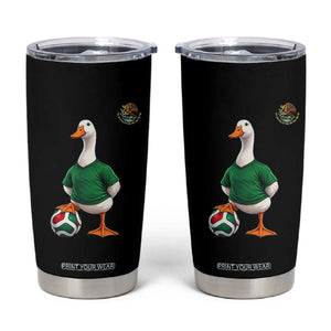 Merlin the Duck Soccer Player Mexico Fans Tumbler Cup Mexican Sports Futbol Lovers Viral Animal in Green Jersey Graphic