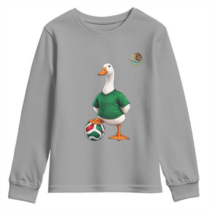 Merlin the Duck Soccer Player Mexico Fans Youth Sweatshirt Mexican Sports Futbol Lovers Viral Animal in Green Jersey Graphic