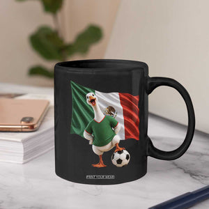 Funny Screaming Merlin the Duck Coffee Mug Mexico Soccer Flag Football Fans