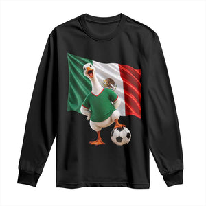 Funny Screaming Merlin the Duck Long Sleeve Shirt Mexico Soccer Flag Football Fans