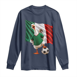 Funny Screaming Merlin the Duck Long Sleeve Shirt Mexico Soccer Flag Football Fans