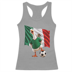Funny Screaming Merlin the Duck Racerback Tank Top Mexico Soccer Flag Football Fans