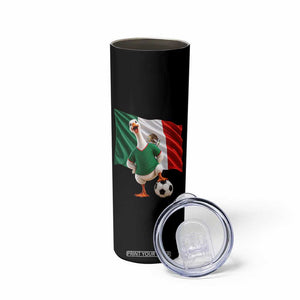Funny Screaming Merlin the Duck Skinny Tumbler Mexico Soccer Flag Football Fans