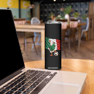Funny Screaming Merlin the Duck Skinny Tumbler Mexico Soccer Flag Football Fans