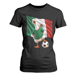 Funny Screaming Merlin the Duck T Shirt For Women Mexico Soccer Flag Football Fans